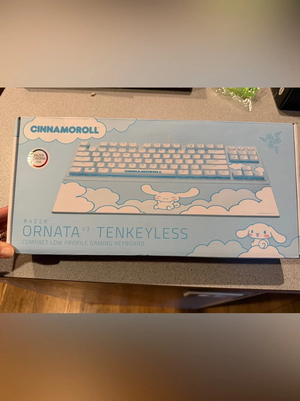 Razer Chroma RGB Ornata V3 Tenkeyless Cinnamoroll Hello Kitty Keyboard Backlit